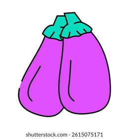 ripe eggplant line icon vector. ripe eggplant sign. isolated symbol illustration