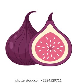 Ripe fig icon flat vector illustration isolated on white eps 10