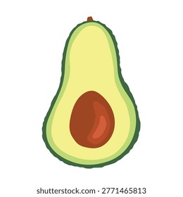 ripe fresh avocado, organic vegetable, healthy food concept - vector illustration
