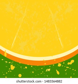 Ripe fresh juicy orange slice, Summertime. Vector colorful pattern