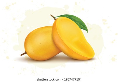 Ripe fresh mango vector illustration