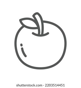 Ripe and fresh orange or citrus fruit silhouette flat line color for food apps and website. Round Organic Fruit, vegan, vegetarian icon. Vector illustration filled outline style. EPS10