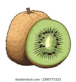 Ripe fruit slice, fresh and organic snack icon isolated