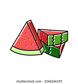 ripe fruit watermelon color icon vector. ripe fruit watermelon sign. isolated symbol illustration