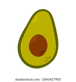 Abacate verde maduro metade com semente. Ideal para alimentação saudável, dietas à base de plantas ou projetos de design de supermercado