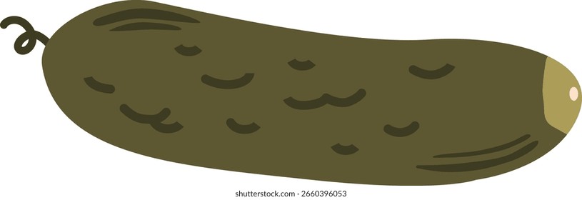 Ilustração de vetor vegetal de pepino verde maduro