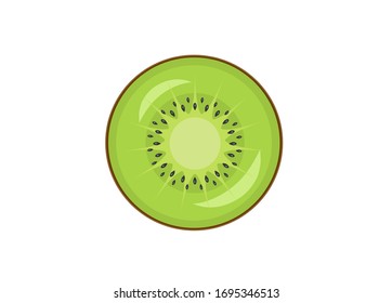 Ripe green kiwi in the cut.