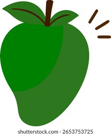 Gráfico de frutas tropicais de manga verde madura