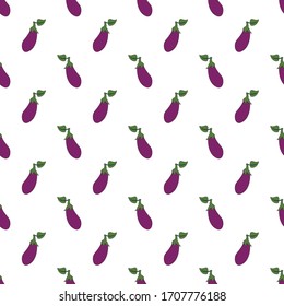 ripe and healthy seamless patter of eggplant. hand drawn veggie illustration. Pattern for wallpaper, modern textile design, print, restaurant menu design, packaging, banner etc.