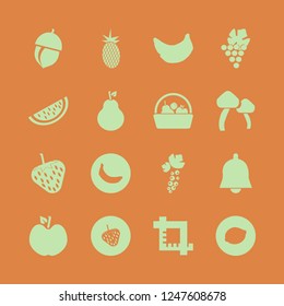 ripe icon. ripe vector icons set lemon, grape, crop and watermelon slice