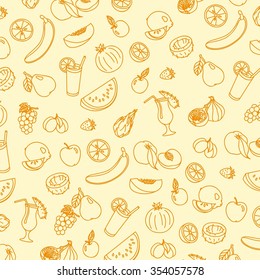 ripe juicy fruit. sketches made by hand