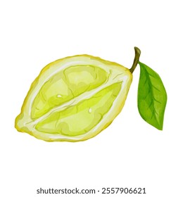 Ripe, juicy fruits of citrus fruit lemon. Vector graphics.