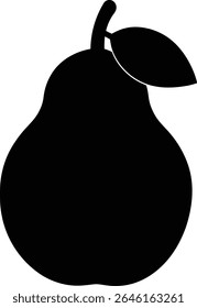 Amadurecimento Suculento Pear Uma deliciosa e saudável fruta ícone silhueta