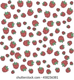 Ripe juicy raspberries background
