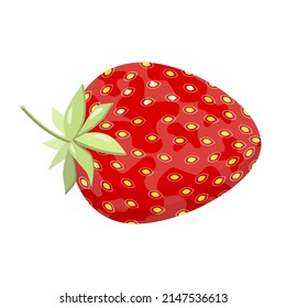 Ripe, juicy, whole strawberry berry, isolated on a white background.Vector illustration .It can be used in packages of juices, jams,cosmetics, postcards,textiles.