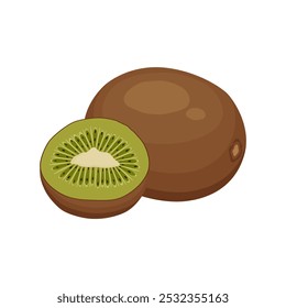 Ícones de kiwi maduros em um fundo branco. Ilustração vetorial.