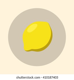 Ripe lemon. Icon vector illustration.