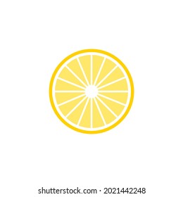 Ripe lemon slice flat icon. Simple editable vector illustration usable for web and print items 