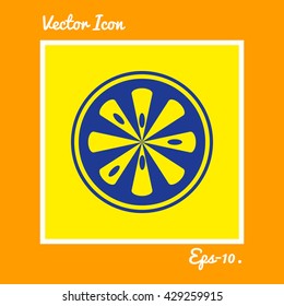 Ripe Lemon Slice icon. Eps-10.