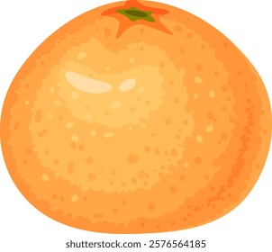 Ripe mandarin orange featuring textured skin and a small green leaf, isolated against a white background, embodying freshness and promoting healthy eating habits