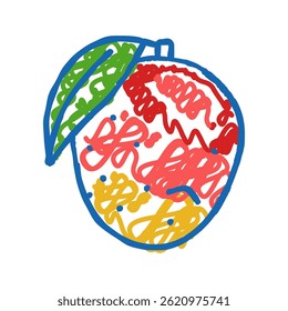 ripe mango leaf doodle icon sketch vector. ripe mango leaf sign. isolated symbol illustration