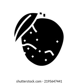 ripe mango leaf glyph icon vector. ripe mango leaf sign. isolated symbol illustration