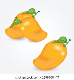 Reife Mango auf weißem Hintergrund