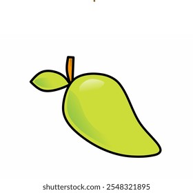 Reife Mango mit Scheiben Vektor Symbol Illustration