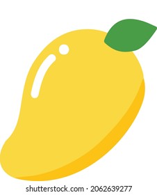 Ripe mango vector illustration with golden yellow color