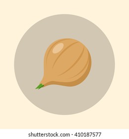 Ripe onions. Icon vector illustration.