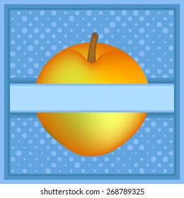 ripe orange apple on a background. Vector illustration
