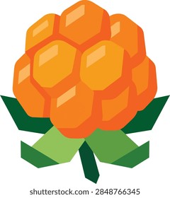 Ripe Orange Cloudberry Vector Icon Isolated on White Background