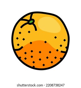 ripe orange color icon vector. ripe orange sign. isolated symbol illustration