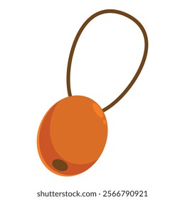 Ripe orange fruit hanging from a brown string, isolated on a white background, perfect for healthy eating and natural food concepts