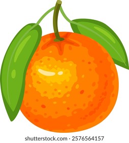 Ripe orange fruit hanging on a tree branch with lush green leaves, showcasing its vibrant color and natural beauty, perfect for healthy eating and refreshing juice concepts