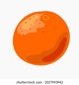 Ripe orange fruit orange isolated on white background. Isolated element.