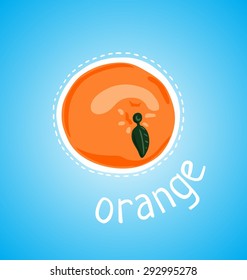 ripe orange on a blue background