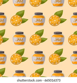 Ripe orange products fruits seamless pattern citrus slices sweet food realistic organic vector illustration.
