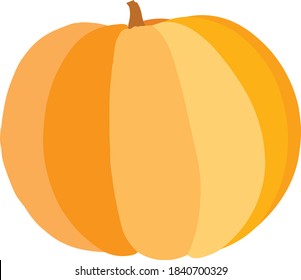 Ripe orange pumpkin on a white background. Vector image