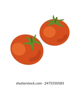 Tomates orgánicos maduros. Ilustración vectorial plana aislada sobre fondo blanco.