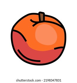 ripe peach color icon vector. ripe peach sign. isolated symbol illustration