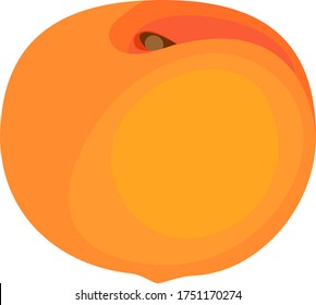 Ripe peach isolated on white background