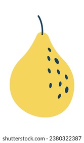 Ripe Pear Fruit Vector Illustration