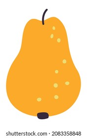 Ripe pear. Juicy yellow fruit. Cute hand drawn icon