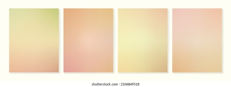 Ripe pear. Set of gradient vector backgrounds in warm colors with soft transitions. For covers, wallpapers, branding, social media and many other projects.