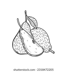 Ripe pears on white background
