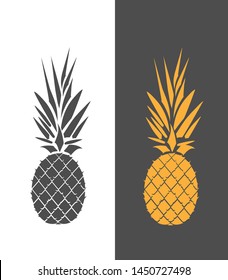 Ripe pineapple isolated on white. Vector illustration