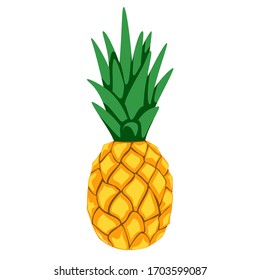 
Ripe pineapple on a white background