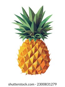 Ripe pineapple slice, fresh from tropical forest isolated