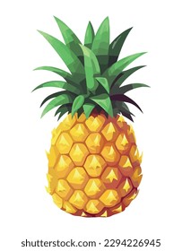 Ripe pineapple symbolizes healthy tropical refreshment snack isolated